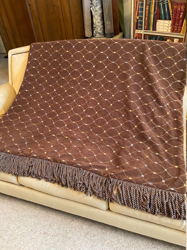 Brown Throw Blanket Custom Three Fabric Tapestry Throw Etsy