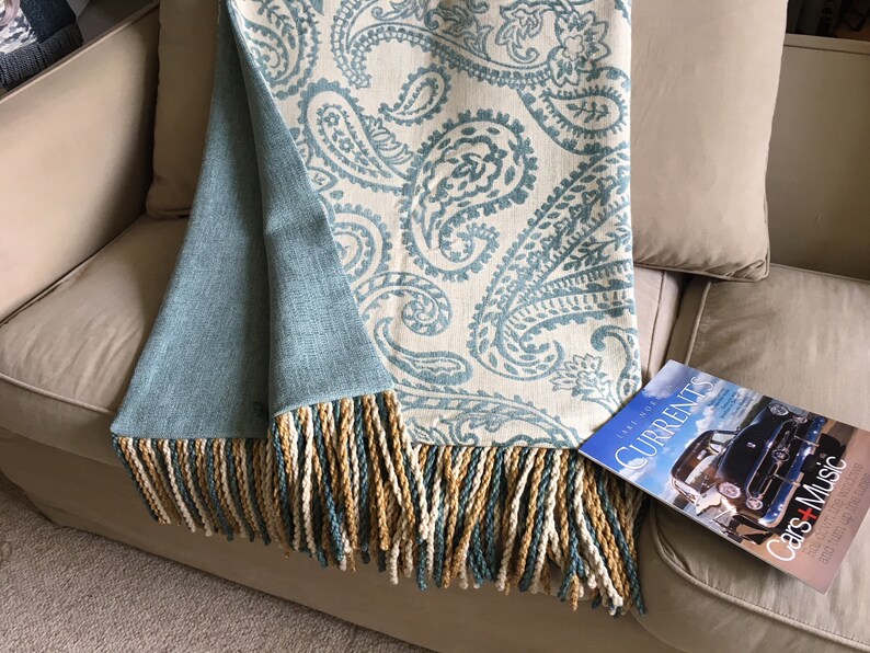 Turquoise Chenille Sofa Throw Blanket Home Build & Decoration
