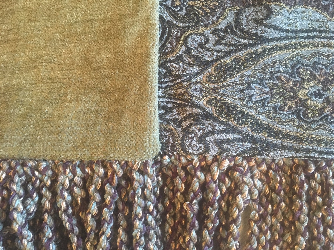 Classic Charcoal Gray Throw Blanket Heavy Weight Paisley Etsy