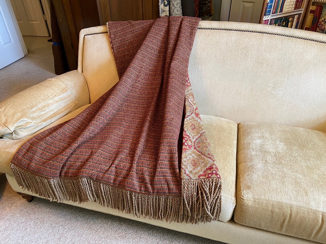 Elegant Old World Tapestry Throw Blanket Red Gold ...