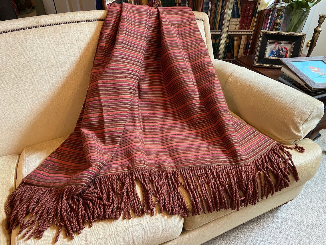 Rose Red Throw Blanket Boho Chic Decor Fiber Art Designer Etsy