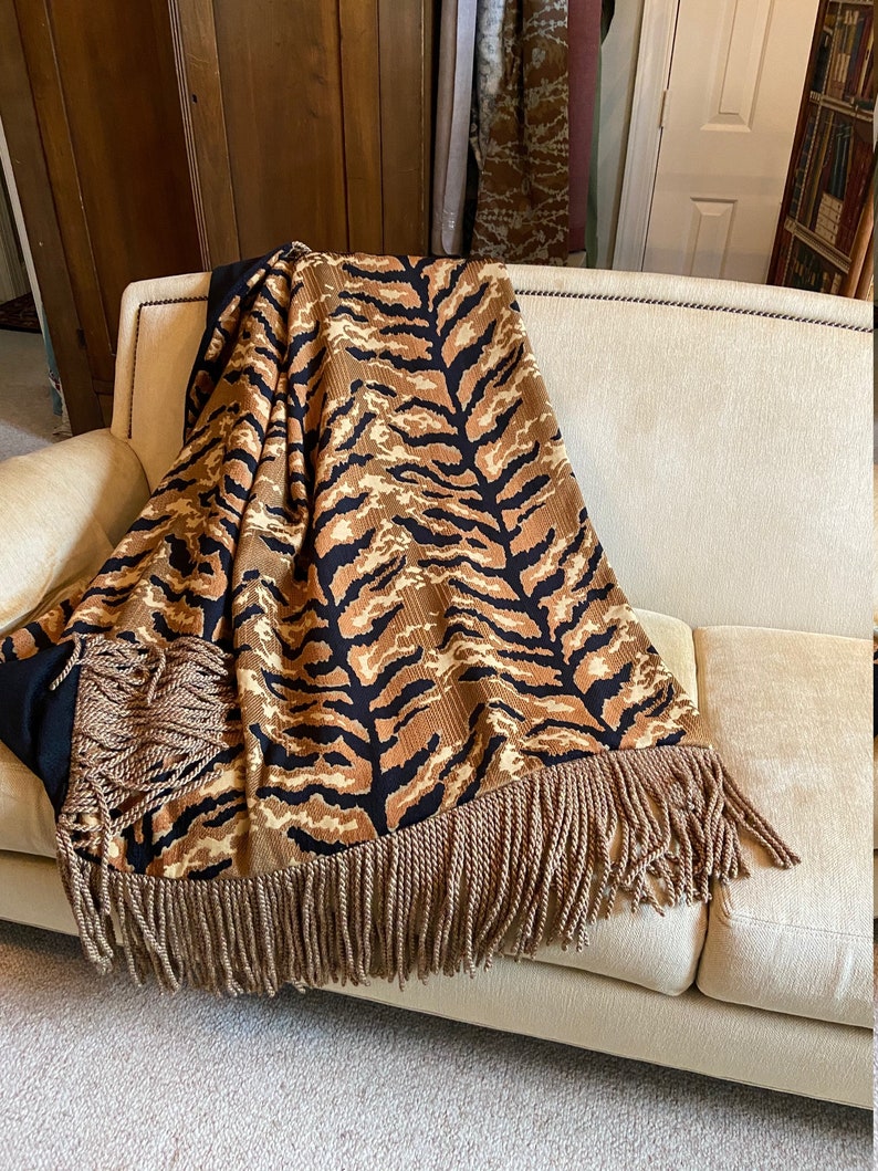 Black Gold Animal Print Throw Blanket Exotic African Jungle Etsy