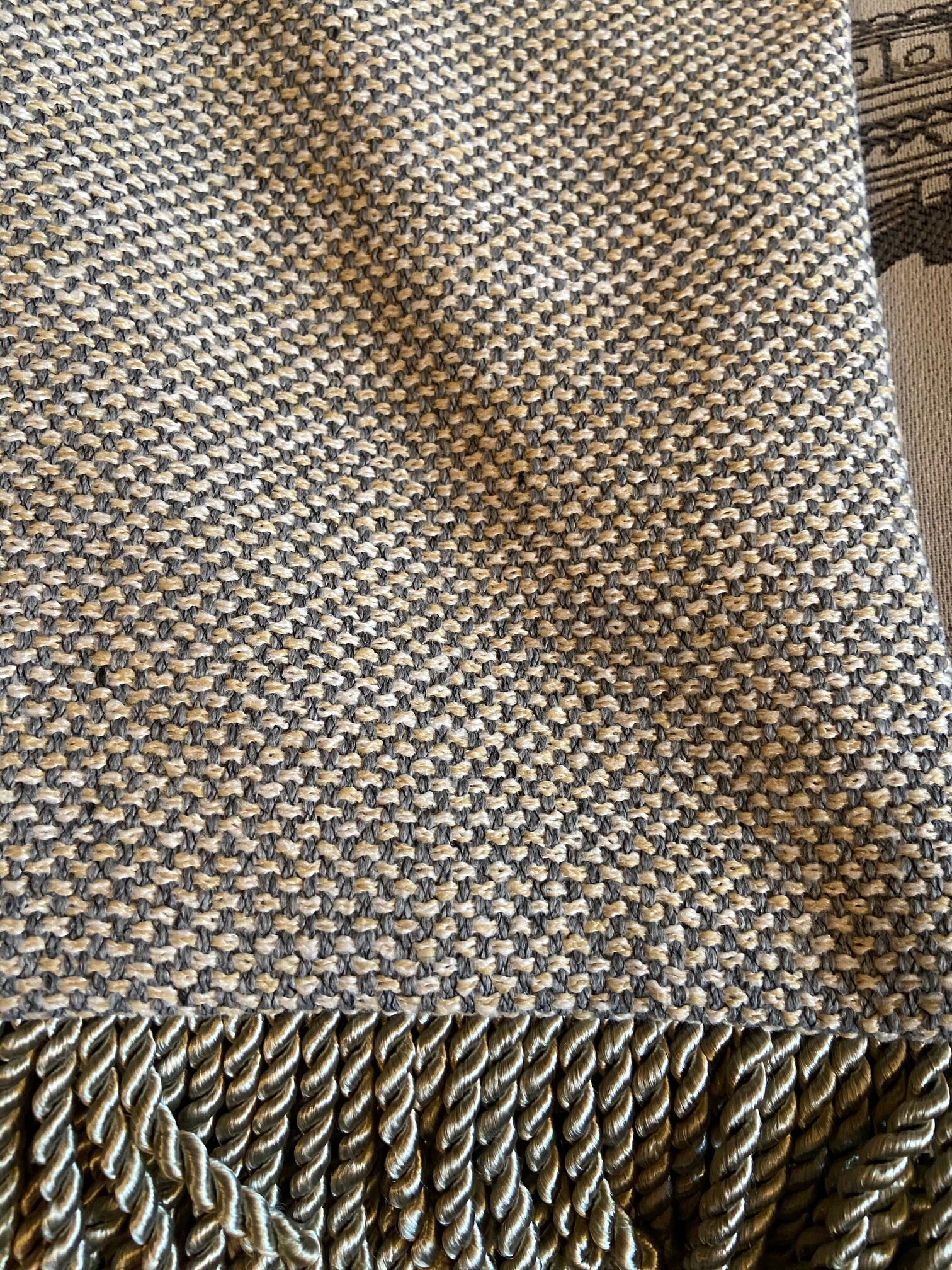 French Throw Blanket Gray Gold Script and Sketches with Etsy