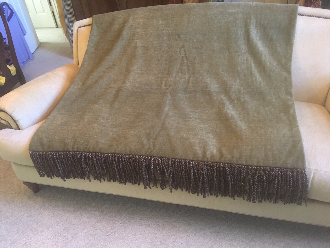 Classic Charcoal Gray Throw Blanket Heavy Weight Paisley Etsy