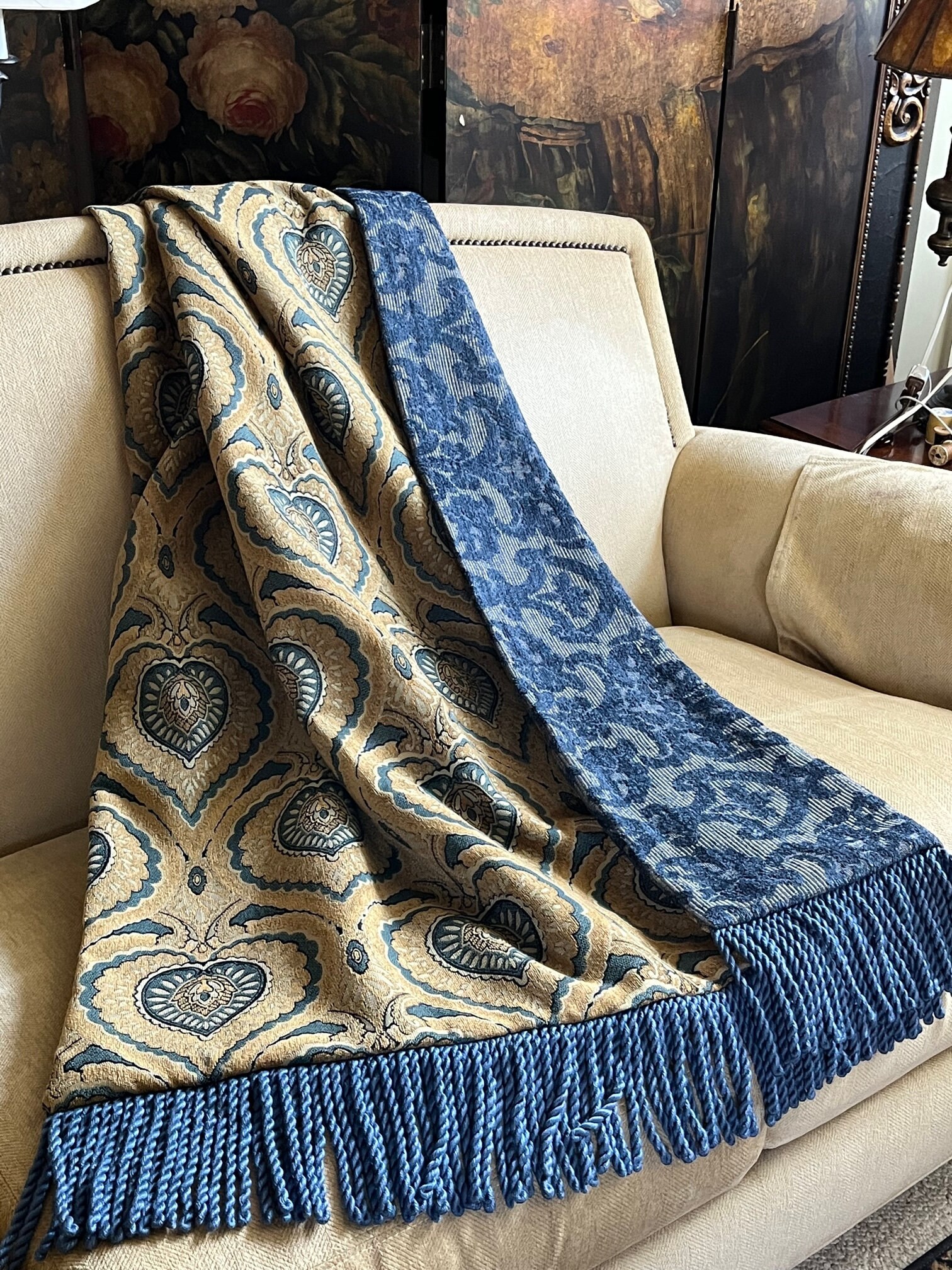 Teal and gold throw blanket hot sale