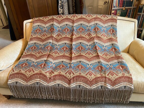 Ikat Moroccan Throw Blanket Plush Heavy Throws Designer Luxury