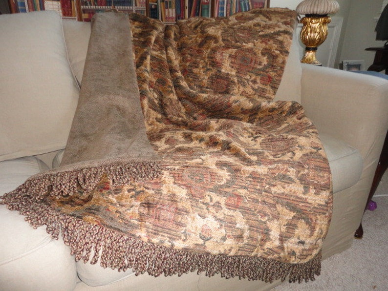 Ikat Chenille Throw Blanket Old World Moroccan Throw | Etsy