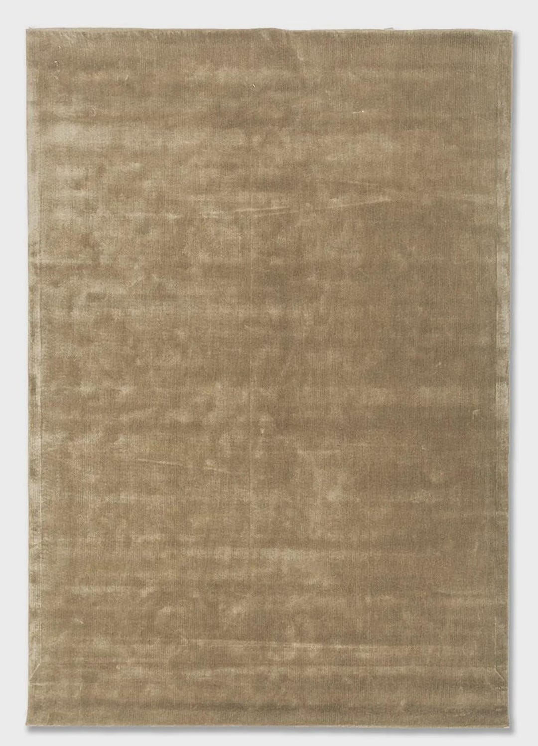 Luxury Tencel Silk Rug, Handloom Tip Sheared Carpet, Solid Beige Modern ...