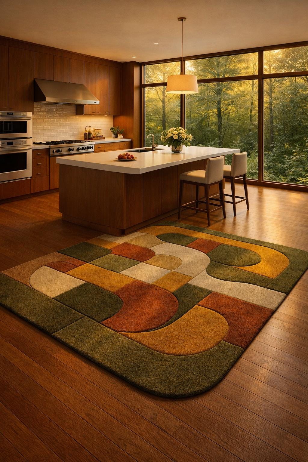 Hand-tufted Wool Rug – Mid-century Modern Geometric Carpet, 8x10 - Etsy