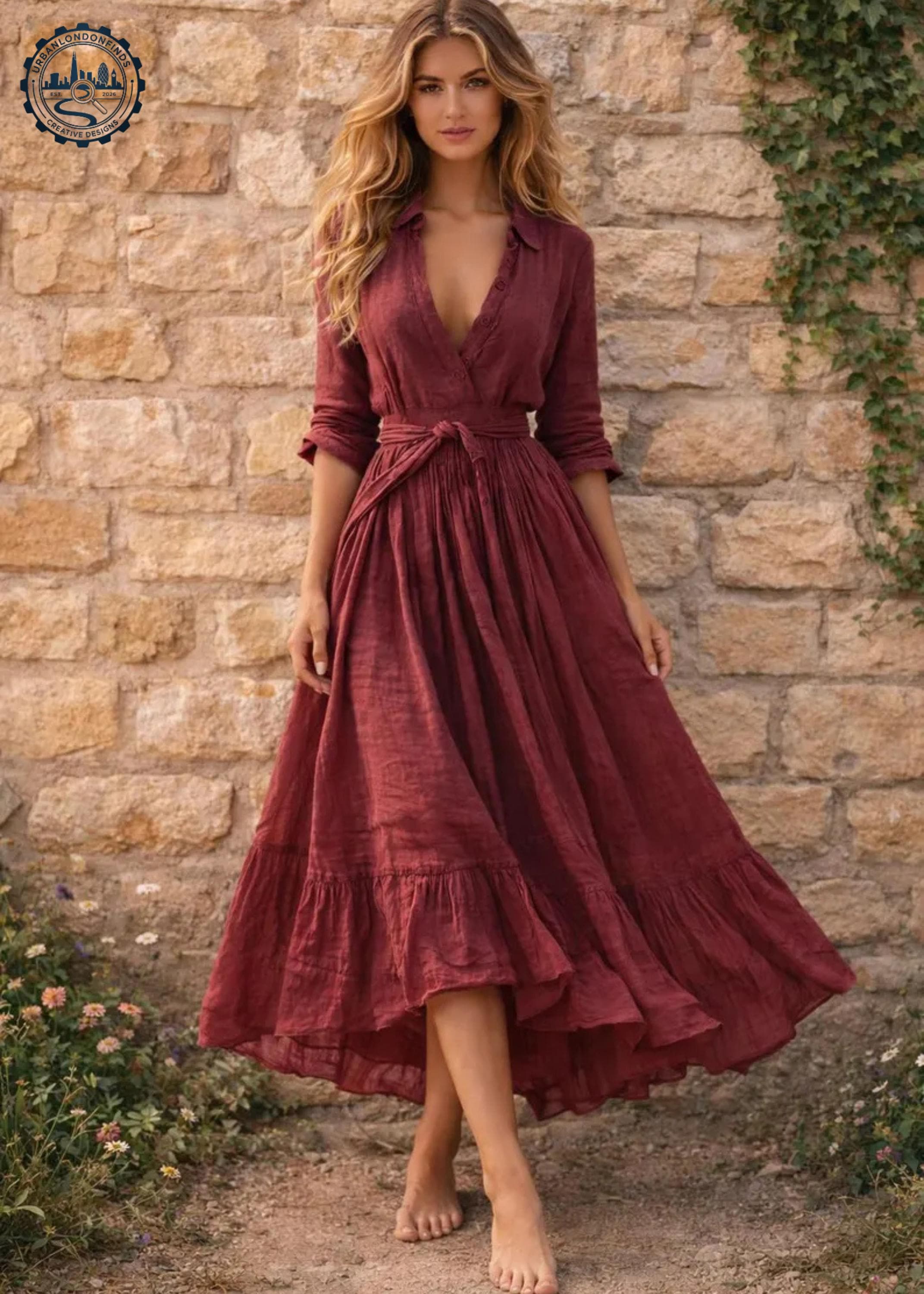 knee length dresses for ladies Elmont Long Sleeve Maxi Dress main image 0