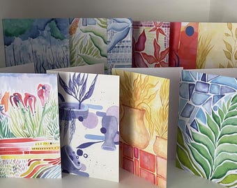Set of 10 cards - Original art by Aisha Baika - Florals