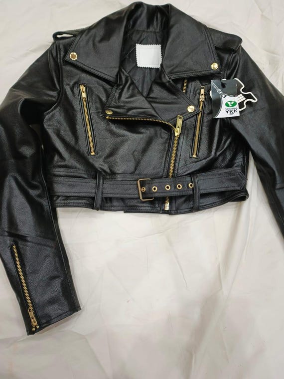 Ladies Cropped Sheep Leather Jacket Genuine Leather Short Fit Women Fashion Outerwear