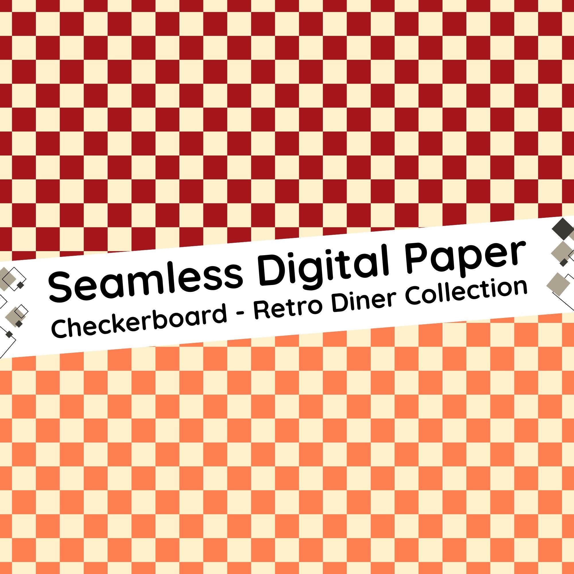 Checkerboard Pattern Seamless Digital Paper, Vintage Check Patterns ...