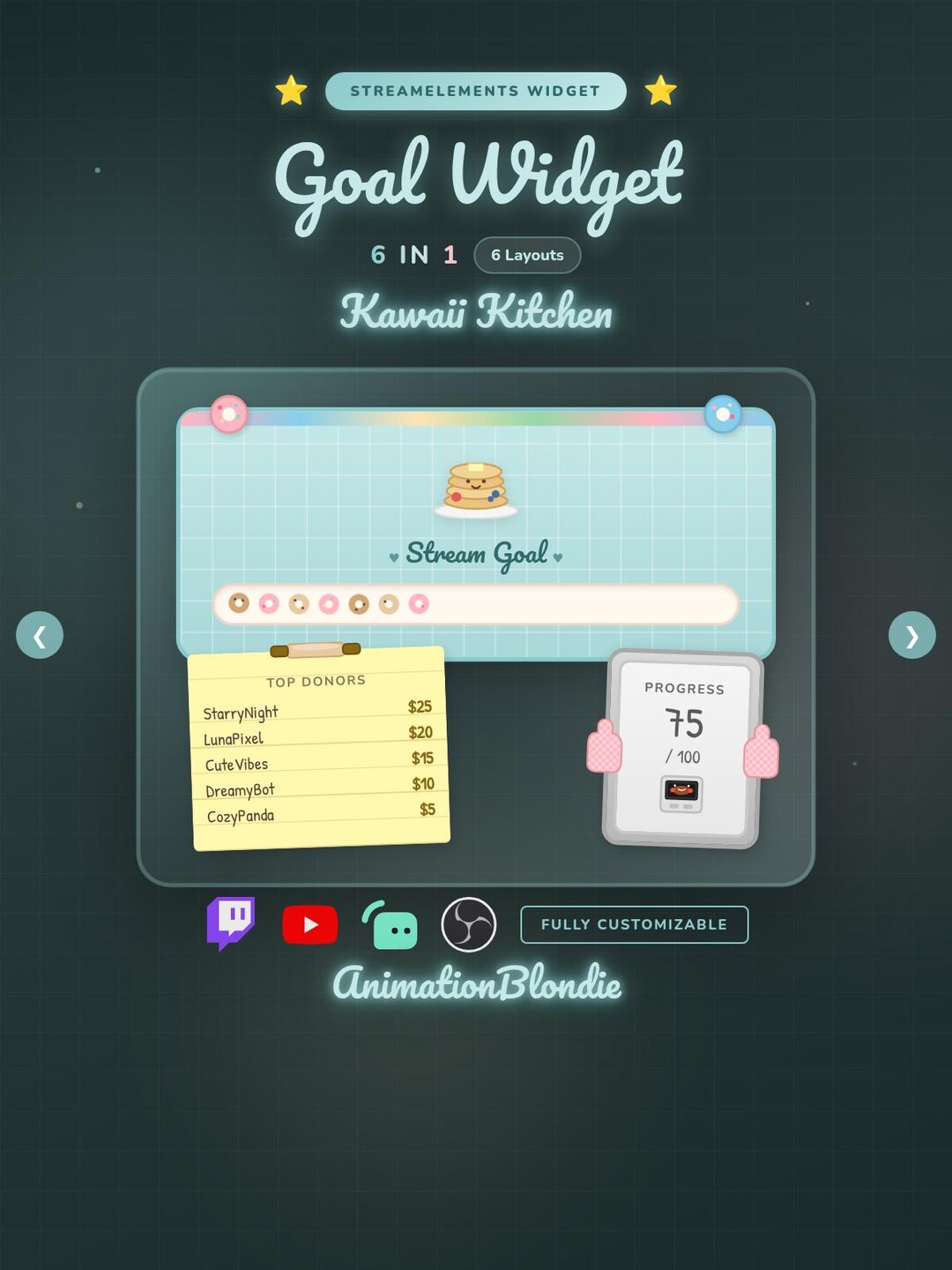 Kitchen Widget Cute Stream Widget 6 Layours - Kitchen Theme | Compatible With Youtube ...
