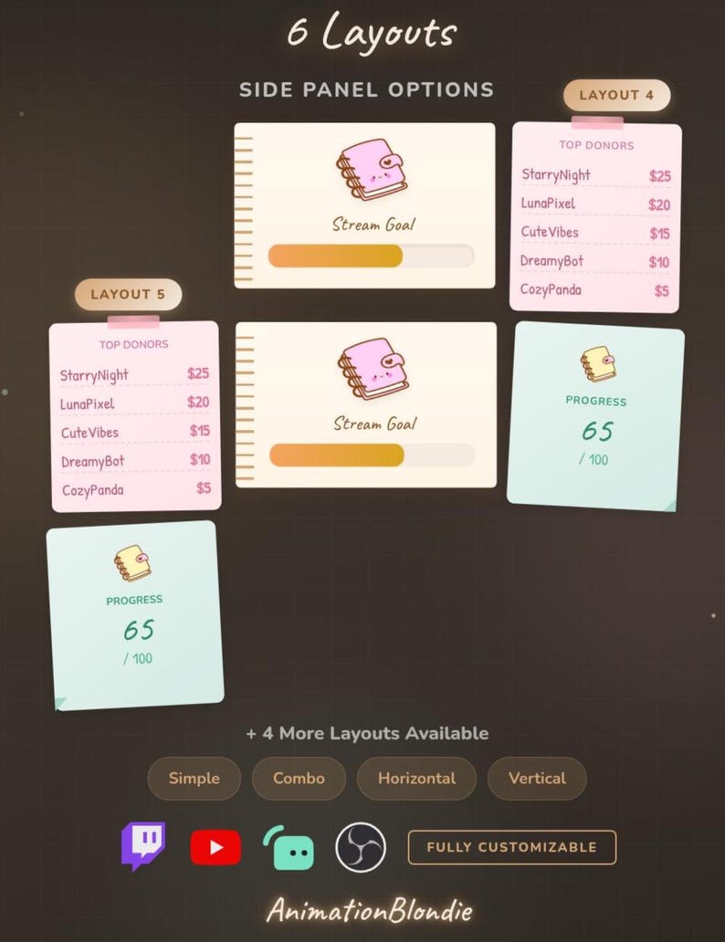 Stream Widget - Stationery Desk Theme | Compatible With Youtube, Twitch ...