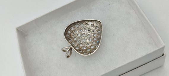 Silver Sparkle Heart Pendant Classic Vintage Ster… - image 8