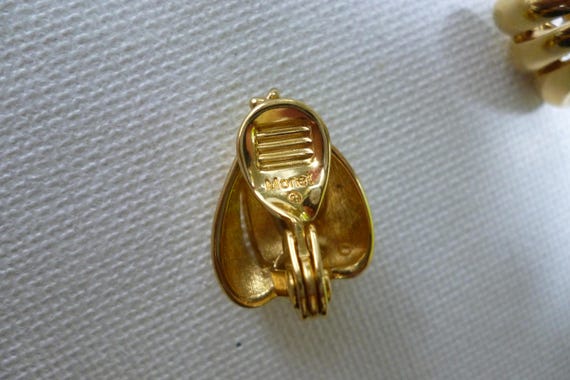 Monet Gold Toned Triangle Clip On Earrings - image 3