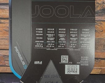 New! Joola Ben Johns Perseus 3s 16mm Pickleball Paddle - Carbon Face