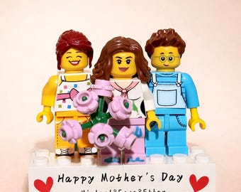 Recuerdo personalizado para el Día de la Madre, figura familiar en miniatura personalizada, regalo de bloques de construcción