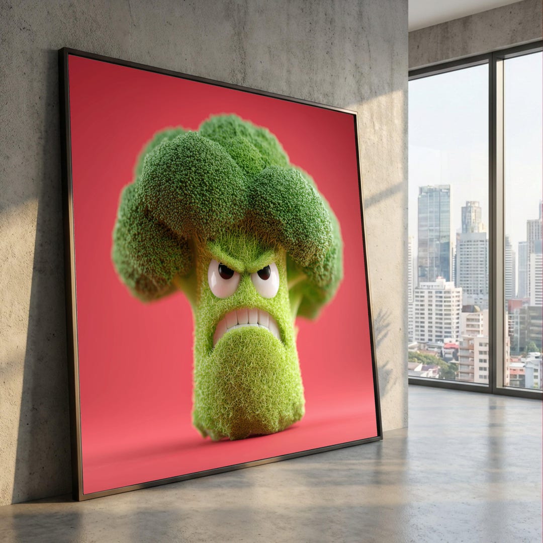 Funny Angry Broccoli Canvas Print, Humorous Kitchen Wall Art - Etsy