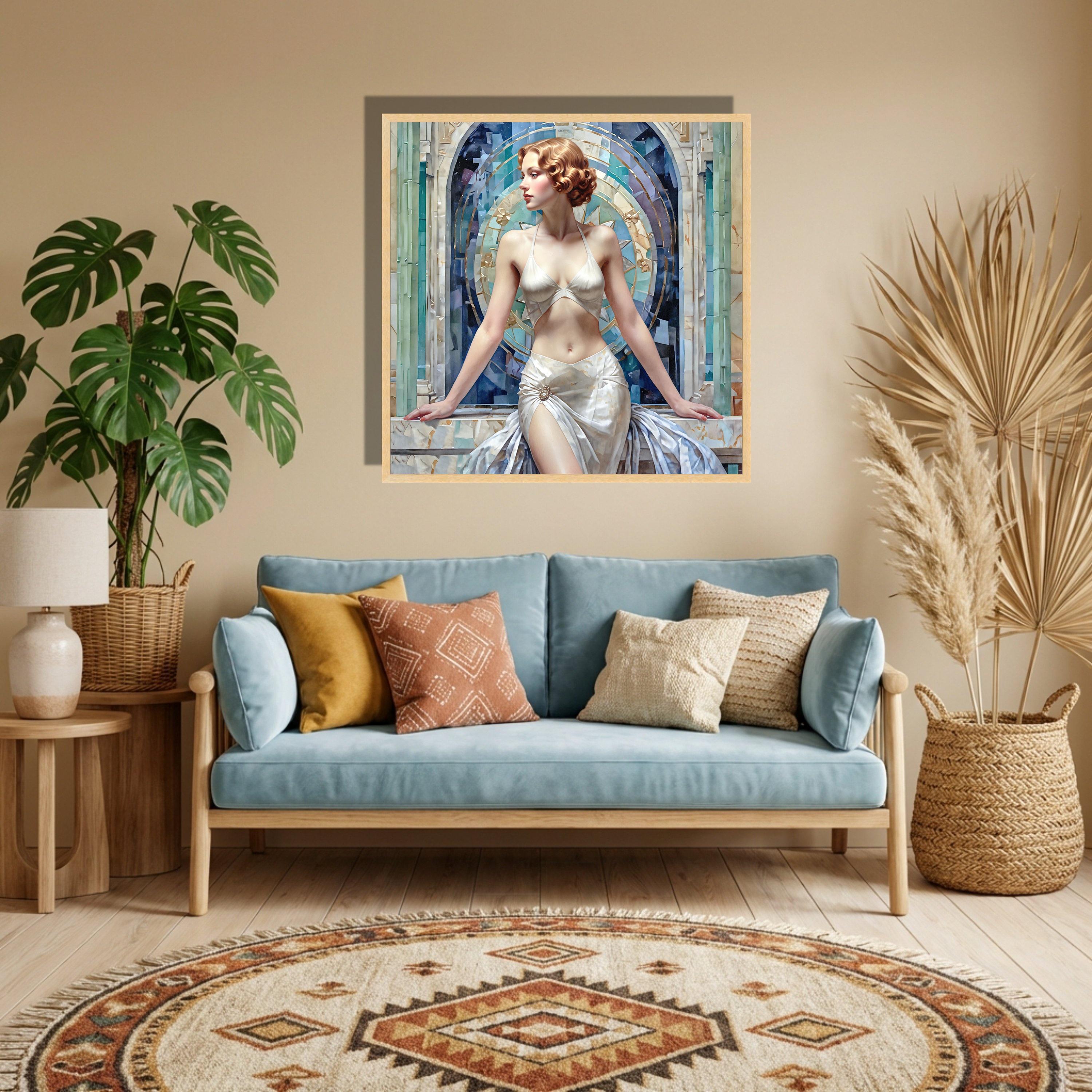 Elegant Art Deco Woman, Vintage Glamour Canvas, 1920s Style Wall Art ...