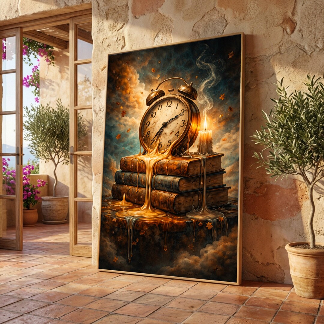 Surreal Melting Clock Canvas Print, Vintage Fantasy Artwork - Etsy