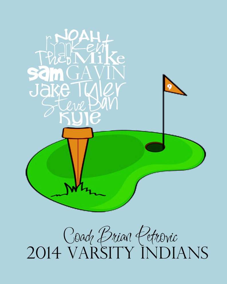 Custom Golf Art Typography Art Word Art Sports Coach Etsy
