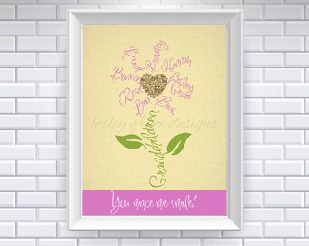 Grandchildren... You make me smile... Typography Art, 8x10