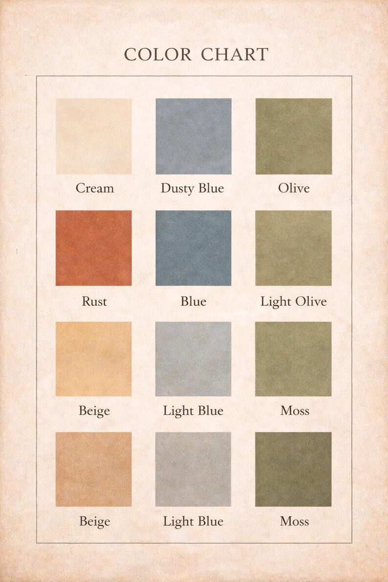 Vintage Color Chart Poster, Retro Designer Palette Wall Art, Mid ...