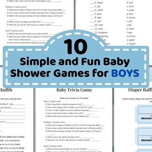 Paquete de juegos para baby shower de niños, Pictionary de emojis para bebés,