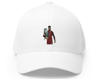 Gorra de jugador de fútbol con trofeo / Gorra bordada estructurada I Cristiano Ronaldo I CR7 I Portugal FC I Campeón de la Eurocopa