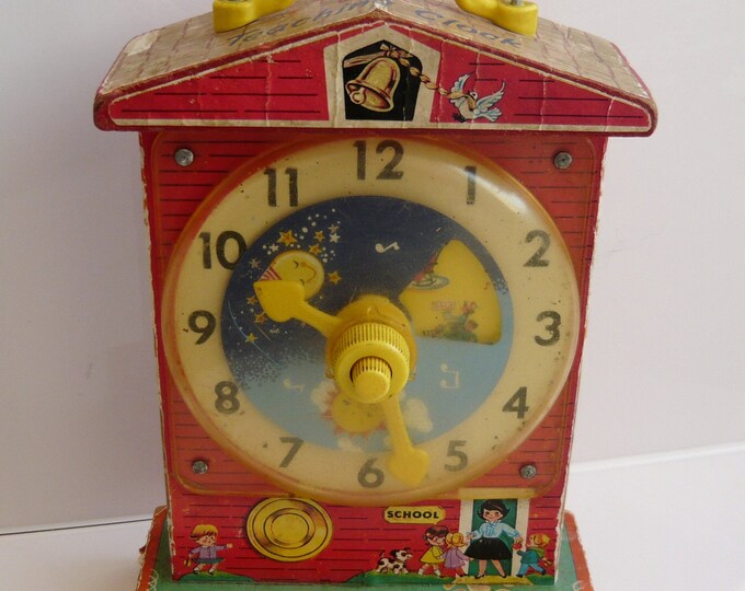 Fisher Price Music Box Teaching Clock 1968 Etsy
