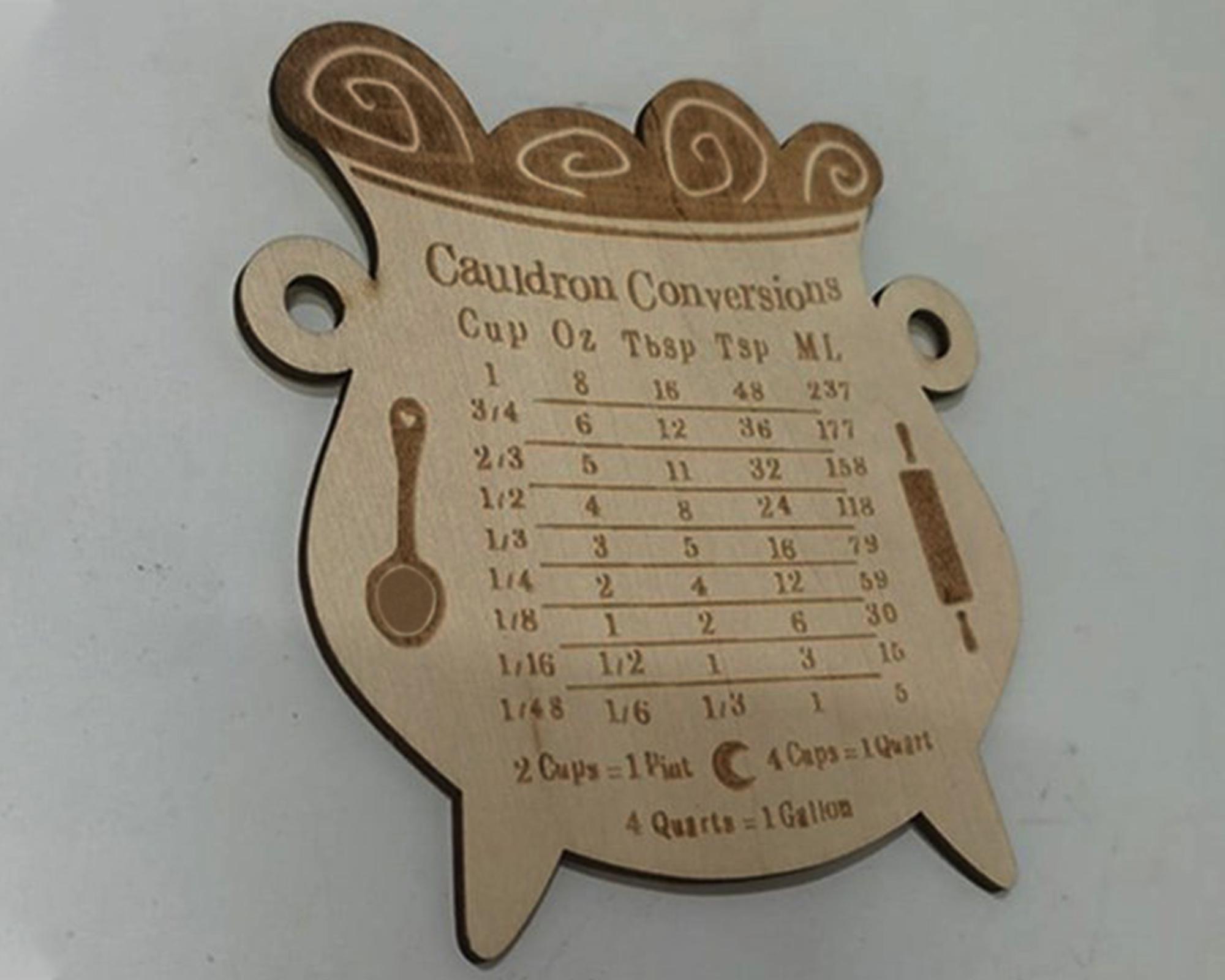 Cauldron Conversion Chart SVG Bundle, Witchcraft Decor (digital ...