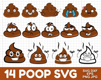 Poop SVG Bundle, Cute Poop SVG, Poop Emoji Svg, Poop Face Svg, Poop Clip Art, Smiling Poop, Cool Poop Svg, Have a nice Poop, Toilet Svg