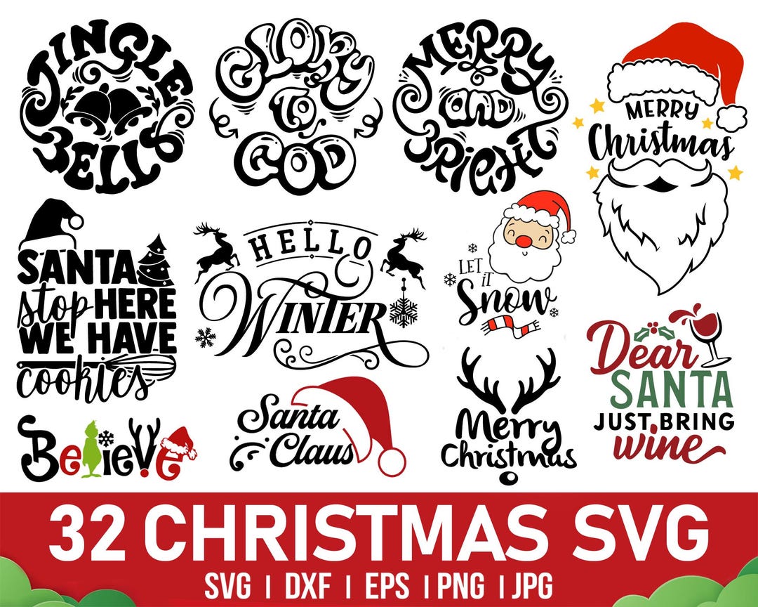 Christmas SVG Bundle: Holiday Cut Files for Cricut. - Etsy