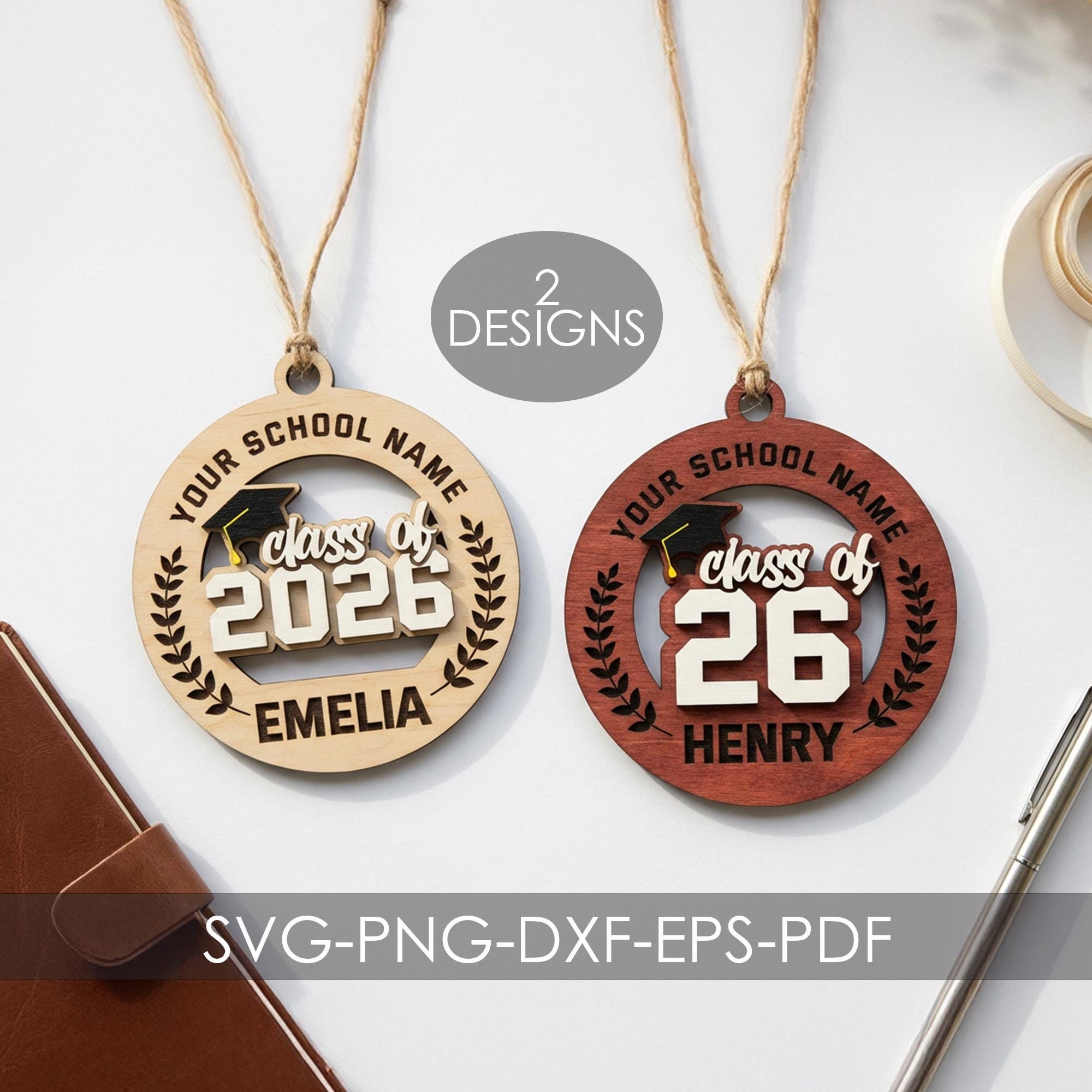 Personalized Class of 2026 Graduation Ornament Laser Cut, Custom Name ...