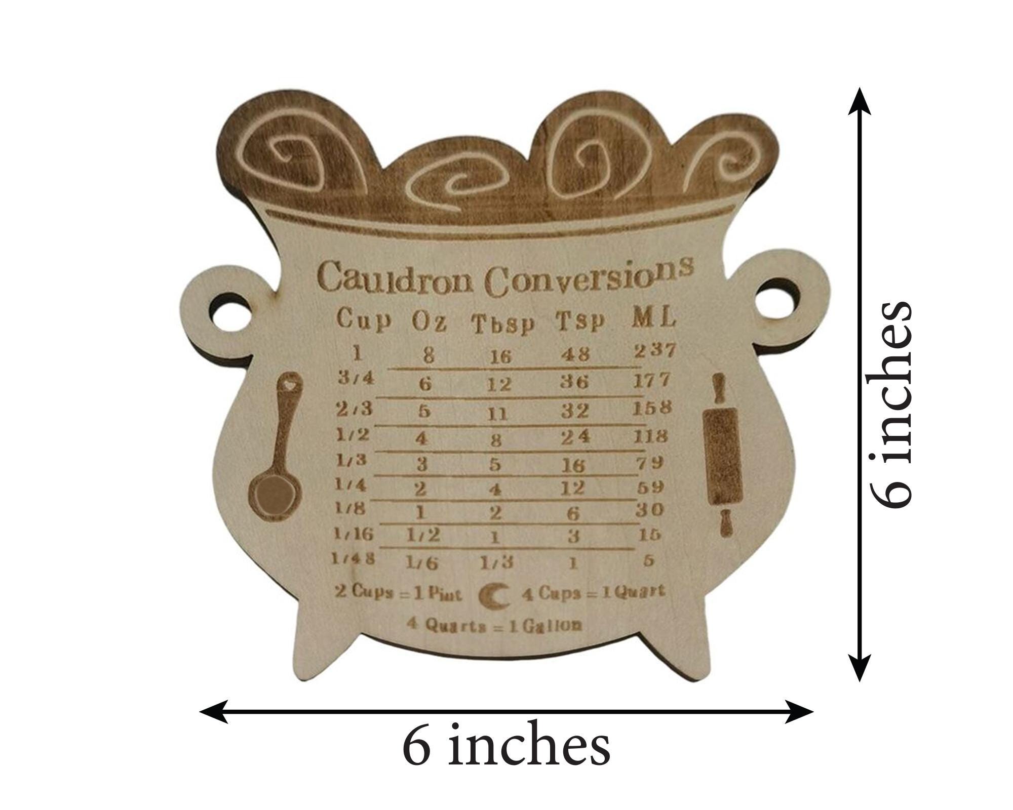 Cauldron Conversion Chart SVG Bundle, Witchcraft Decor (digital ...
