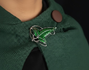 Broche de Folha Élfica – Broche de Hera da Sociedade do Anel, Acessório para Capa Élfica para Cosplay, Presente Inspirado em Senhor dos Anéis para Fãs de Fantasia