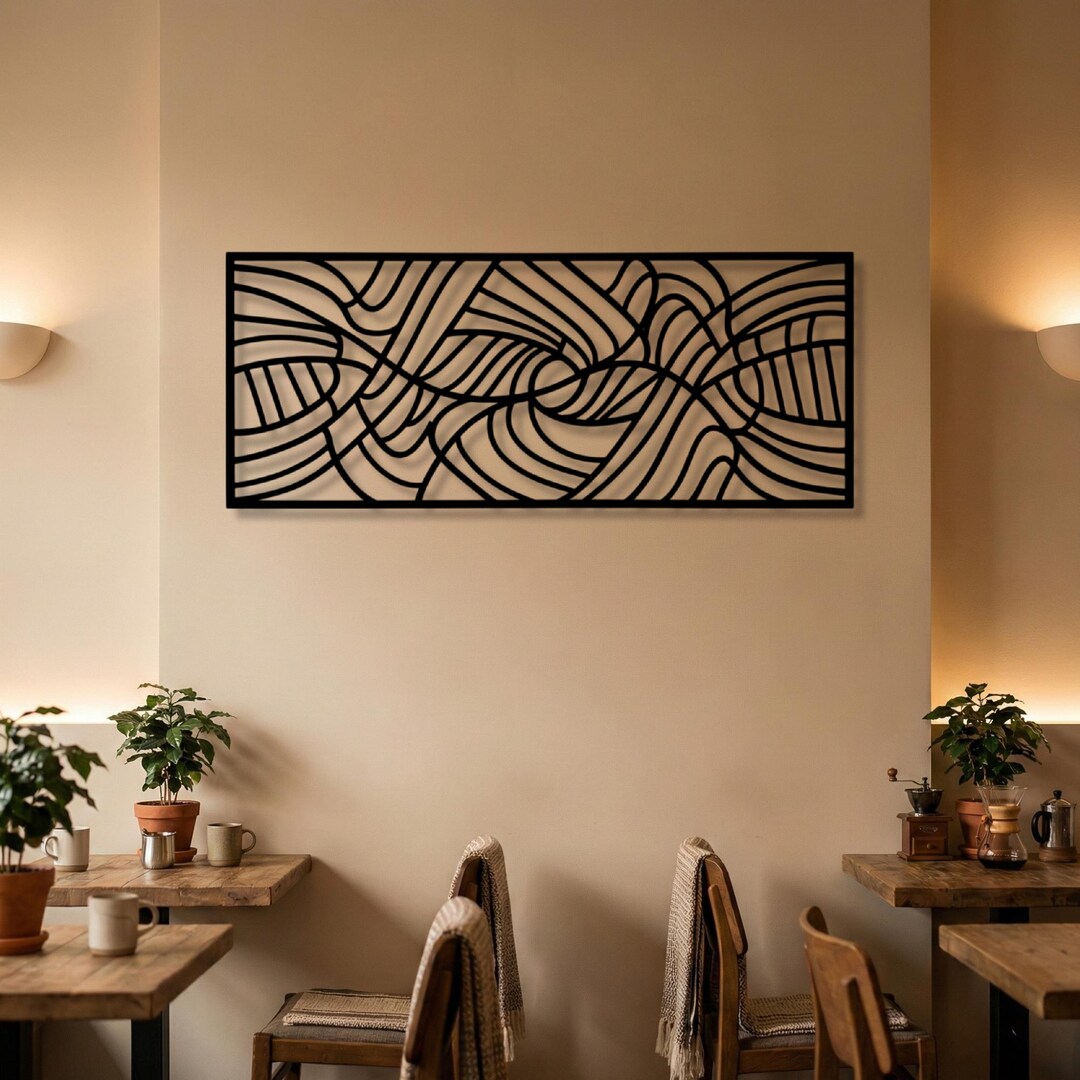 Abstract Line Metal Wall Art: Modern Abstract Home Decor - Etsy