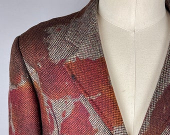 1990s Moschino Men's Watercolor Floral Wool Tweed Blazer Jacket - 44 US, 54 IT