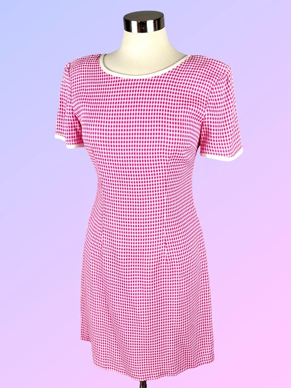 1990s Barbie Pink Plaid Shift Dress by CDC Caren D