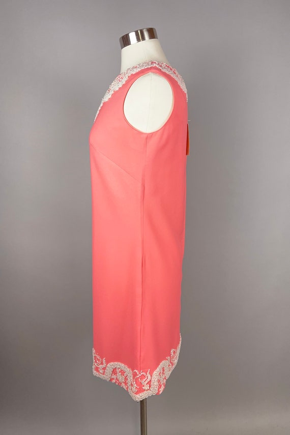Deadstock 1960's Coral Beaded Shift Dress - Excel… - image 5