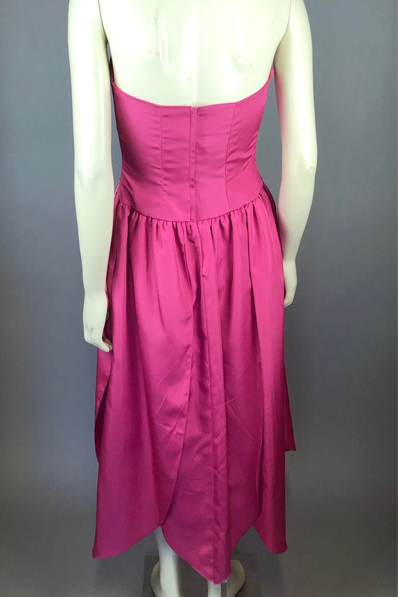 Pink Strapless Party Dress with Rose Detail by Au… - image 6