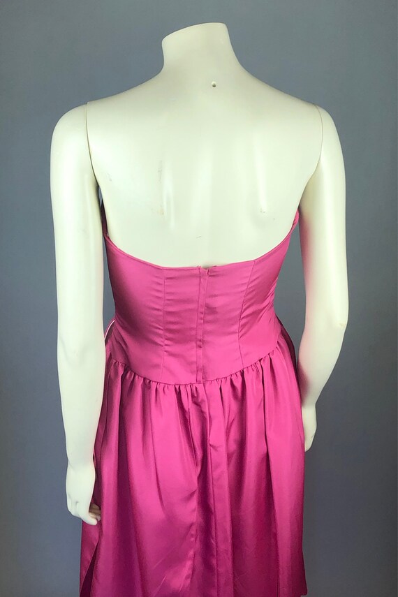 Pink Strapless Party Dress with Rose Detail by Au… - image 3