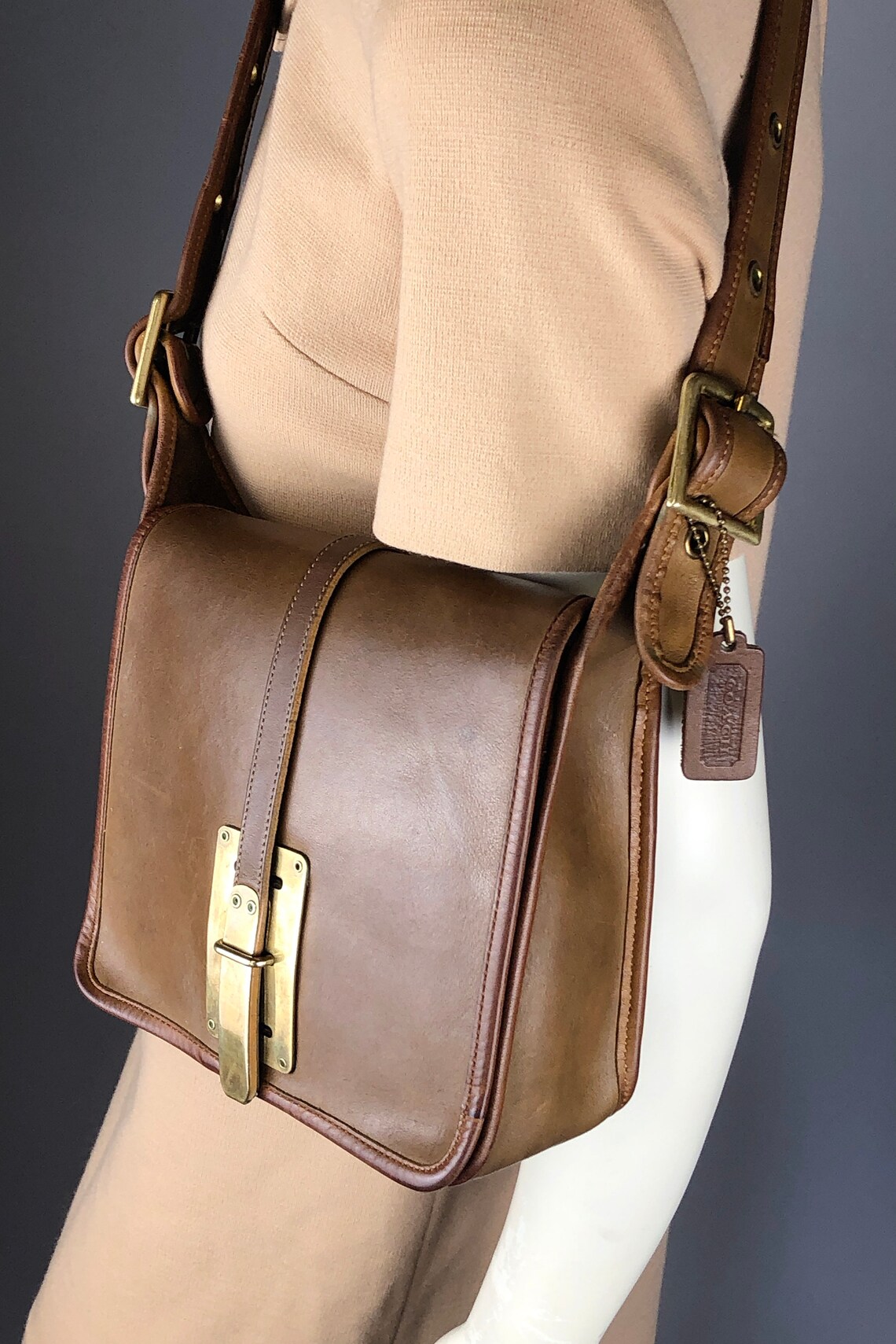 1970s Coach Brass Tab Hasp Bag NYC Factory HTF Tabac Etsy