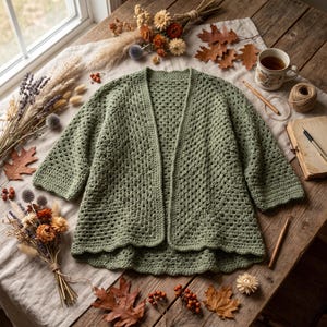 Willow Boho Cardigan Crochet Pattern PDF, Granny Stitch Cardigan, Beginner Crochet Sweater, Open Front Cardigan XS-3XL