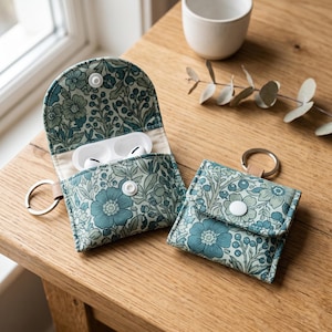 Sage Garden AirPods Pouch Sewing Pattern PDF, Mini Keychain Bag Pattern, Earbud Case, Printable PDF Download