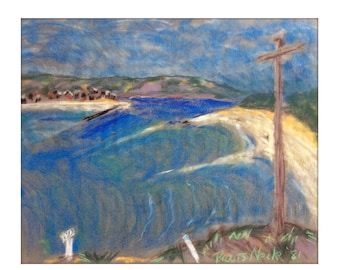 Maine Art - Pastel of Maine - view from Black Point Inn  - Ferry Beach at Prouts Neck, limited edition archival print