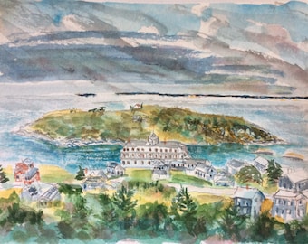 Monhegan Harbor; limited edition archival print