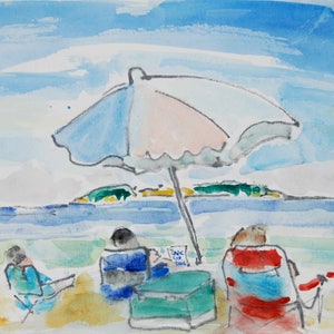 Cape Cod Chips, original watercolor - Maine Art - Maine Watercolor -  Scarborough Beach State Park -